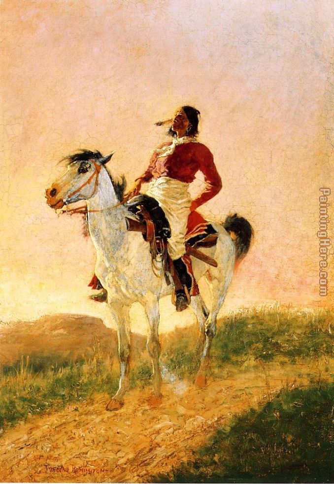 Modern Comanche painting - Frederic Remington Modern Comanche art painting